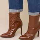 Torrid  Brown Patent Stretch Pointed Toe Boots Size 11 WW Photo 0