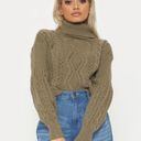 Pretty Little Thing  Petite Khaki Roll Neck Crop Turtleneck Sweater Size S Photo 11