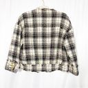 ZARA  Plaid Tweed Jacket Blogger Favorite Cropped Blazer Ballloon Sleeve Photo 3