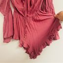 Radio Fiji | pink ruffle rose off the shoulder bell sleeve romper Photo 10