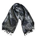 Liz Claiborne Chiffon bolero Scarf Fringe Multicolor Neck Wrap Floral Head Shawl Fashion Photo 1