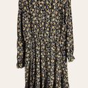 The Loft  Black Floral Print Long Sleeve Mini Dress Size Large Photo 7