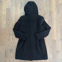 BCBGMAXAZRIA Samantha Black Wool Toggle Hooded Coat in Black Size Large Photo 8