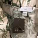 J.Jill  Barley Bamboo Linen Boho Wide Leg Culotte  Crop Pants Size L  Palm Print Photo 6