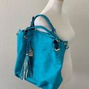 Yoki NWT  Teal Vegan Leather Tassel 2-Way Slouchy Shoulder Bag Photo 7