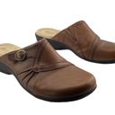 Bass Women’s Capri Buckle Brown Leather Clogs Size 10 Slip On Photo 5