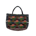 vintage handmade quilted patchwork textured large tote bag purse boho multi Photo 0