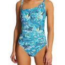 Bleu Rod Beattie Paradise Found One Shoulder One Piece Swimsuit Oahu Teal Size 6 Photo 7