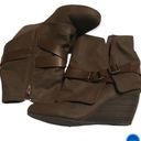 blowfish  Brown Buckle Wedge Boots Photo 0