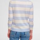 White + Warren Mariner Cashmere Mock Blue & Cream Striped Pullover Sweater Sz M Size M Photo 1