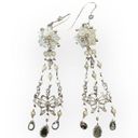 Monet  Chandelier Butterfly MOP Hibiscus  Earrings Photo 2