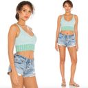 Free People  Crochet Knit Brami Tank Top | Mint / Ivory Combo | XS Photo 3