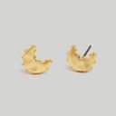 Madewell NWT  Dotted Moon Stud Earrings Vintage Gold Photo 0