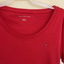 Tommy Hilfiger  T-Shirt Red MEDIUM Crew Neck Short Sleeves embroidered Flag Tee Photo 5