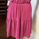 London Times  Womens Tiered A Line Dress Pink Stretch V Neck Cap Sleeve M New Photo 5