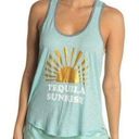 P.J. Salvage  Women's Large Blue Tequila Sunrise Gold Sun Tank Top NWOT Photo 0