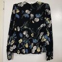 Daisy NEW! By TIMO BLACK FLORAL  RUFFLE HEM SPRING BLOUSE TOP SIZE Small Photo 4