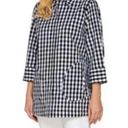 Joan Rivers  Pink Gingham Plaid Boyfriend 3/4 Sleeve Button Down Shirts Size 3X Photo 2