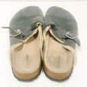 L.L.Bean  Size 10 Green Leather Suede Slip on Clog Mule Buckle Photo 3