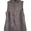 J.Jill  Marled Brown Knit Stand Collar Full Zip Wool Alpaca Sweater Vest Size M Photo 0