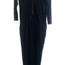 Krass&co NY &  S 3/4 Sleeve Zipper Front Pant Suit Jumper Black Viscose Stretchy Photo 0