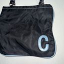 VINTAGE Y2K 90s Purse Tote Bag Initial C Black Blue Grunge Punk Emo Nylon Photo 1