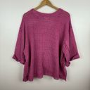 Umgee  Crochet Knit Pink Sweater‎ Size Large Oversized Flowy Boho Photo 8