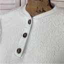 a.n.a . A New Approach Faux Sherpa Henley Pullover Sweatshirt Mint Green Small Photo 6