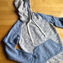 Free Planet  Two-Toned Pullover Hoodie Tunic, Blue, Size M Photo 0