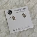 The Bar Ethel & Myrtle Simply Free Gold Tone Rhinestone Stud Pierced Earrings Photo 2