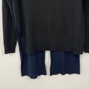 BCBGMAXAZRIA NWT  Merino Wool Black Blue High-Low Split Back Sweater Size XS Photo 6