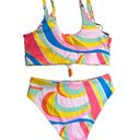 Zaful  Women's XXL Neon Colorful Abstract Print High Waist Swim Bikini Set NWT Photo 10