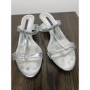 Ralph Lauren Collection Purple Label Silver Open For Sandals Kitten Heel Size 10 Photo 2