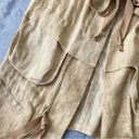 Koch  100% Linen Vest Safari Utility Coastal Old Money Tie Front Pockets XS Photo 4