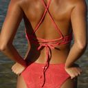 Berlook Red Jacquard Bikini Bottom Photo 1