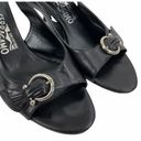 Salvatore Ferragamo  Black Gancini Slingback Sandals Peep Toe Size 7.5B Photo 10