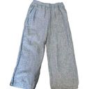 Cynthia Rowley  100% Linen Cropped Wide Leg Pull On Pants Blue Women Size M Photo 0