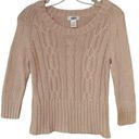 VTG. Old Navy Cable Knit Sweater Pullover Long Sleeve Tan M Gorpcore Academia Size M Photo 0