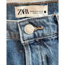 ZARA  Embellished Rhinestone Button Fly Wide Leg Jeans Size 8 Photo 2