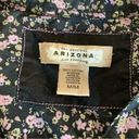 Arizona Jeans Arizona women's size medium black with purple floral button down long sleeve Photo 2