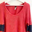 Free People We The Free waffle knit scoop neck colorblock top Photo 4