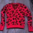 DKNY  Red black cropped sweater, size xs Photo 0