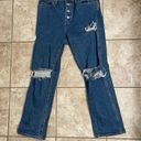 Levi's  Premium Womens Wedgie Button Fly Jeans Size 29 Big E SUPER distressed Photo 13