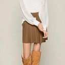 Free People White Emroidered Waffle Knit Crochet Mixed Media Sweetest Thing Top Photo 9