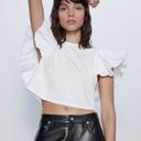 ZARA Brand New with tags  short puff sleeves white shirt Photo 3