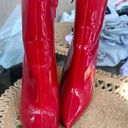 SheIn Red Leather High Heel Booties Photo 1