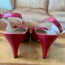 Salvatore Ferragamo  Red Leather Slingback Heels Photo 2