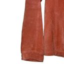 Chico's  Full Zip Suede Jacket Size 0 Salmon Womens 100% Leather Lined Photo 4