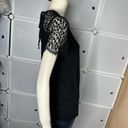 A pea in the pod  Maternity Black Short Lace Sleeve Linen Blouse Size Small Photo 4