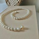 American Vintage Vintage “Ryver” Hidden Pearl Clasp Necklace 17.5” Baroque Ivory Cream Classic Photo 5